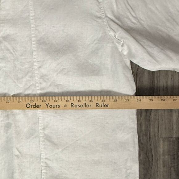 Anthony’s Resort Wear White Linen Blouse XL Button Front 3/4 Sleeve Beach Top - Picture 5 of 6